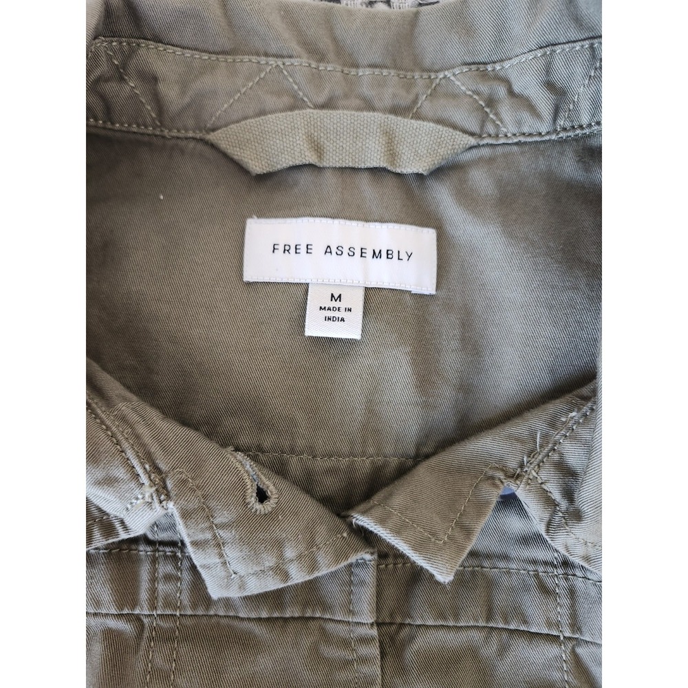 Free Assembly Womens M Green Utility‎ Button Jacket 100% Cotton Workwear (006) - Picture 2 of 7